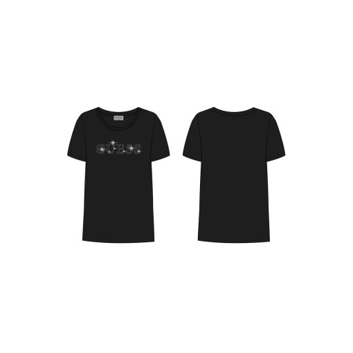 GUESS T-shirt με λογότυπο με στρας J4RI49J1314-JBLK Μαύρο - Image 3