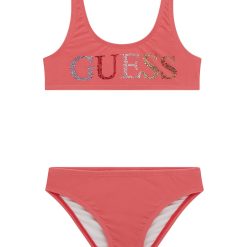 GUESS Σετ μπικίνι με λογότυπο J5GZ00KCA60-G5O5 Ροζ