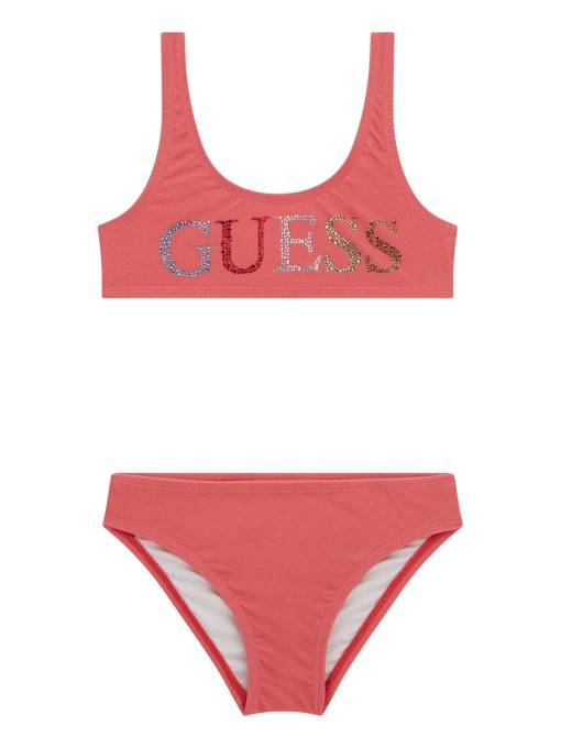 GUESS Σετ μπικίνι με λογότυπο J5GZ00KCA60-G5O5 Ροζ