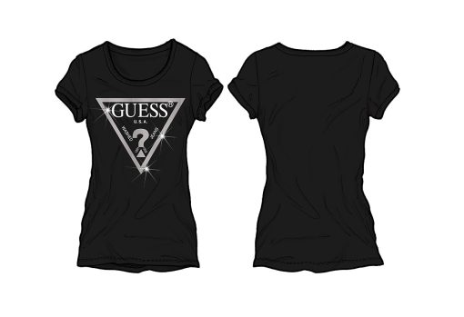 GUESS T-shirt με λογότυπο J73I56K8HM0-JBLK Mαύρο - Image 2