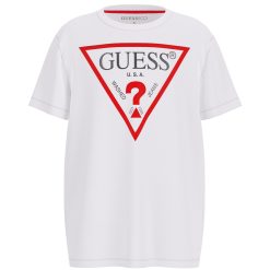 GUESS Mπλούζα με τριγωνικό λογότυπο N73I44K8HM0-G011 Λευκό