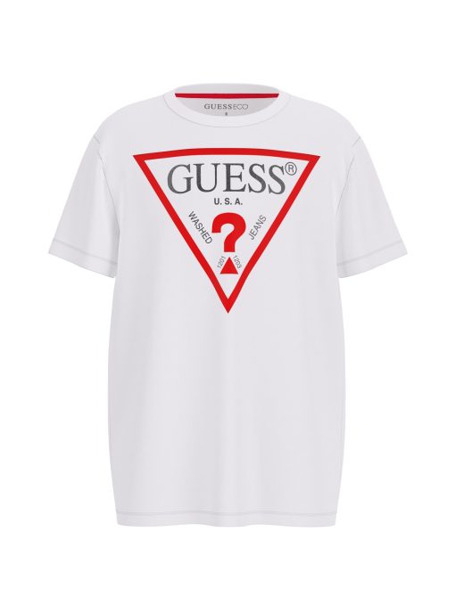 GUESS Mπλούζα με τριγωνικό λογότυπο N73I44K8HM0-G011 Λευκό