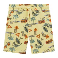 GUESS Jogger σορτς με στάμπα all over N5GD05KA6R4-PG21 Kίτρινο