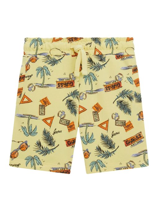 GUESS Jogger σορτς με στάμπα all over N5GD05KA6R4-PG21 Kίτρινο
