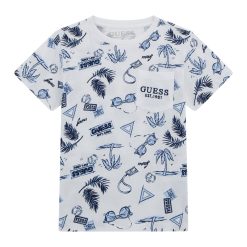 GUESS T-shirt με στάμπα all over N5GI02K8HM4-P06W Λευκό