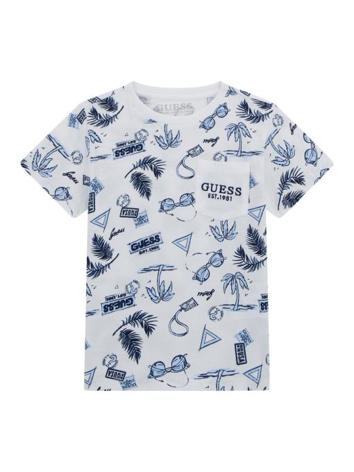 GUESS T-shirt με στάμπα all over N5GI02K8HM4-P06W Λευκό