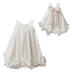 T6266 WHIPPED CREAM BRODERIE TULIP DRESS BABY PLUS