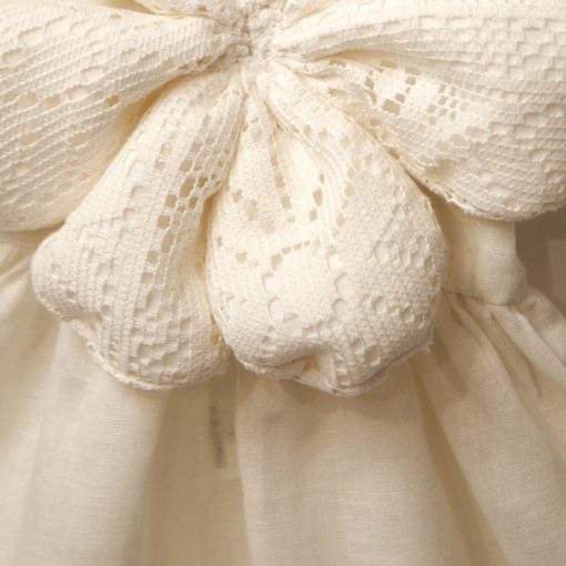 T6268 WHIPPED CREAM CROCHET FLOWER LINEN JUMPSUIT BABY PLUS - Image 2