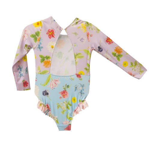T6444 CANDY FLOWER LONG SLEEVE FLORAL SWIMSUIT KID - Image 2