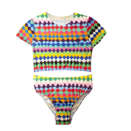 T6454 RAINBOW CANDY T-SHIRT ZIC ZAC BIKINI KID