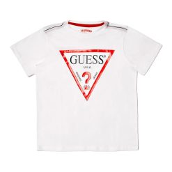 GUESS Μπλουζάκι με τριγωνικό λογότυπο L73I55K8HM0-A000 Λευκό