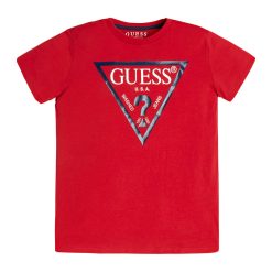 GUESS Μπλουζάκι με τριγωνικό λογότυπο L73I55K8HM0-RHT Κόκκινο