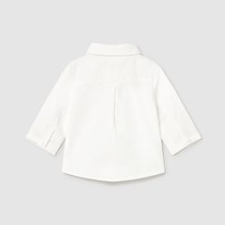 MAYORAL Πουκάμισο Νεογέννητο 15-02196-020 Εκρού-Μπλε ανοιχτό