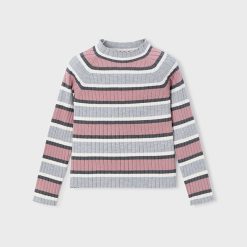 MAYORAL Μπλούζα κορίτσι 15-04001-043 Ασημί σκούρο-Ροζ απαλό