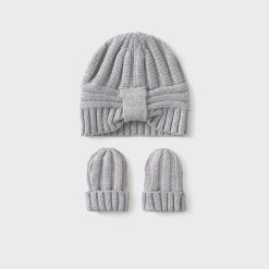 MAYORAL Σετ σκούφος και γάντια Νεογέννητο 15-09930-064 Γκρι σκούρο