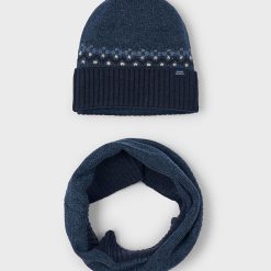 MAYORAL Σετ σκούφος και κασκόλ αγόρι 15-10069-076 Έκλειψη σκούρο