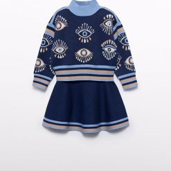 Abel & Lula Πλεκτό σετ φούστα κορίτσι 15-05540-004 Ναυτικό μπλε