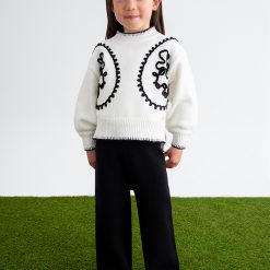 Alternative view of Abel & Lula Σετ παντελόνι πλεκτό κορίτσι 15-05729-002 Κρεμ-Μαύρο