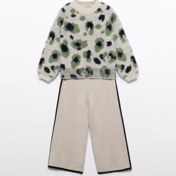 Abel & Lula Σετ παντελόνι λεοπαρ γούνα κορίτσι 15-05733-001 Αμυγδαλωτό