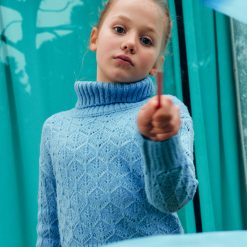 Alternative view of Abel & Lula Ζέρσεΐ γιακάς γυριστός διάτρητο κορίτσι 15-05830-004 Γαλάζιο