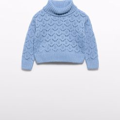 Abel & Lula Ζέρσεΐ γιακάς γυριστός διάτρητο κορίτσι 15-05830-004 Γαλάζιο