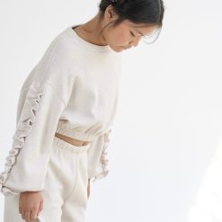 Alternative view of MELIN ROSE Σετ Πλεκτό με φρου φρου στο μανίκι MRW25/26-6192 Γκρι