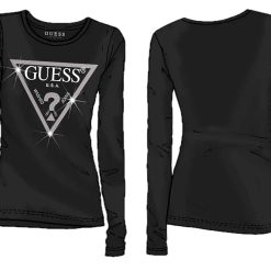 GUESS Mπλούζα μακρυμάνικη με λογότυπο κορίτσι K84I18K8HM0-JBLK Μαύρο