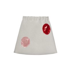 T6578 Candy Shop Polka Dots Skirt Ecru