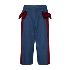 T6588 Not Just Another Red Bow Denim Pants Denim