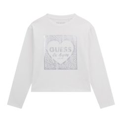 GUESS T-shirt με στάμπα λογότυπο J5BI01J1314-G011 Λευκό