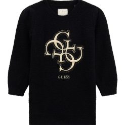GUESS Πλεκτό φόρεμα με λογότυπο 4G K5BK06Z3220-JBLK Μαύρο