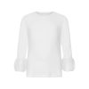 T6730 Monochrome Puff Sleeve Top White