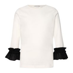 T6731 Monochrome Contrast Sleeve Top White