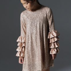 MELIN ROSE Φόρεμα παγιέτα κορίτσι MRW25/26-1212 Mπεζ