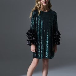 MELIN ROSE Φόρεμα παγιέτα κορίτσι MRW25/26-1212 Πράσινο