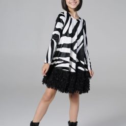 MELIN ROSE Φόρεμα βελούδο MRW25/26-1218 Print Zebra