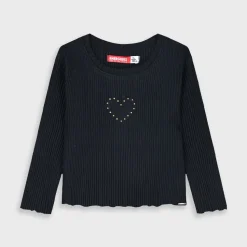 ENERGIERS Μακρυμάνικη ριπ μπλούζα 15-125328-5 Mαύρο