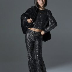 MELIN ROSE Σετ παγιέτα με Κολάν καμπάνα MRW25/26-6209 Μαύρο