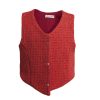 T6750 The Festive Drop Tweed Vest Red