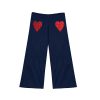 T6751 The Festive Drop Denim Tweed Heart Pants Red