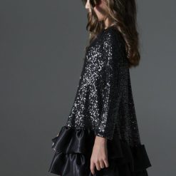 Alternative view of MELIN ROSE Φόρεμα παγιέτα με βολάν MRW25/26-1214 Mαύρο