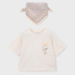 MAYORAL Μπλούζα με μαντήλι κορίτσι 26-03009-088 Μπεζ