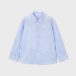 MAYORAL Πουκάμισο λινό αγόρι 26-03119-039 Γαλάζιο