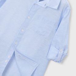 Alternative view of MAYORAL Πουκάμισο λινό αγόρι 26-03119-039 Γαλάζιο