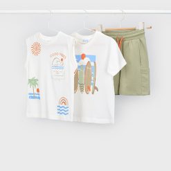 MAYORAL Σετ 3 τεμάχια μακό αγόρι 26-03603-028 Κρεμ Πράσινο