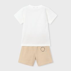 Alternative view of MAYORAL Σετ μακό παντελόνι και μπλούζα αγόρι 26-03606-045 Κρεμ Καφέ