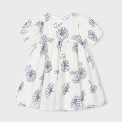 MAYORAL Φόρεμα φουσκωτά μανίκια κορίτσι 26-03921-090 Εκρού