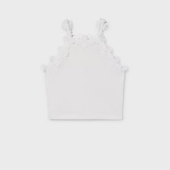 MAYORAL Μπλούζα με λεπτομέρειες λουλούδια κορίτσι 26-06015-019 Λευκό