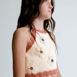 Alternative view of MAYORAL Τοπ πλεκτό λουλούδια 26-06021-034 Μπεζ σκούρο