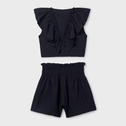 Alternative view of MAYORAL Σετ σορτς κορίτσι 26-06207-079 Μαύρο